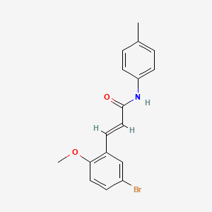 molecular formula C17H16BrNO2 B5794064 (2E)-3-(5-bromo-2-methoxyphenyl)-N-(4-methylphenyl)-2-propenamide 