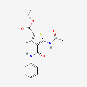 molecular formula C17H18N2O4S B5794085 ethyl 5-(acetylamino)-4-(anilinocarbonyl)-3-methyl-2-thiophenecarboxylate 
