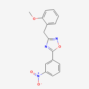 molecular formula C16H13N3O4 B5794091 3-(2-methoxybenzyl)-5-(3-nitrophenyl)-1,2,4-oxadiazole 