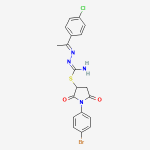 1-(4-bromophenyl)-2,5-dioxo-3-pyrrolidinyl 2-[1-(4-chlorophenyl)ethylidene]hydrazinecarbimidothioate