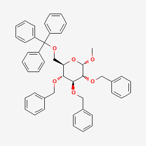 molecular formula C47H46O6 B579417 Methyl 2,3,4-tri-O-benzyl-6-O-trityl-A-D-glucopyranoside CAS No. 18685-19-3