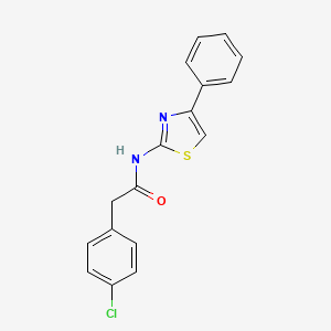 molecular formula C17H13ClN2OS B5794171 2-(4-chlorophenyl)-N-(4-phenyl-1,3-thiazol-2-yl)acetamide 