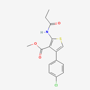 molecular formula C15H14ClNO3S B5794191 methyl 4-(4-chlorophenyl)-2-(propionylamino)-3-thiophenecarboxylate 