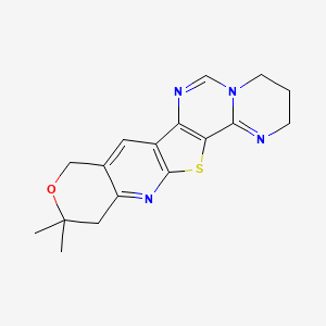 11,11-dimethyl-3,4,11,12-tetrahydro-2H,9H-pyrano[3'',4'':5',6']pyrido[3',2':4,5]thieno[2,3-e]pyrimido[1,2-c]pyrimidine