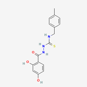 molecular formula C16H17N3O3S B5794253 2-(2,4-dihydroxybenzoyl)-N-(4-methylbenzyl)hydrazinecarbothioamide 