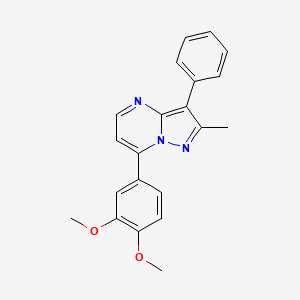 molecular formula C21H19N3O2 B5794280 7-(3,4-dimethoxyphenyl)-2-methyl-3-phenylpyrazolo[1,5-a]pyrimidine 