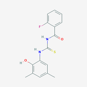 2-fluoro-N-{[(2-hydroxy-3,5-dimethylphenyl)amino]carbonothioyl}benzamide