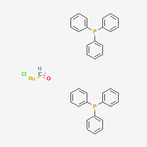 molecular formula C37H31ClOP2Ru B579431 Rhodium, carbonylchlorobis(triphenylphosphine)-, (SP-4-3)- CAS No. 15318-33-9