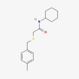 molecular formula C16H23NOS B5794311 N-cyclohexyl-2-[(4-methylbenzyl)thio]acetamide 