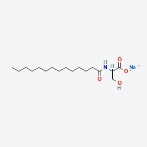 molecular formula C17H32NNaO4 B579433 Sodium N-myristoyl-DL-serinate CAS No. 18791-25-8