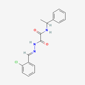 2-[2-(2-chlorobenzylidene)hydrazino]-2-oxo-N-(1-phenylethyl)acetamide