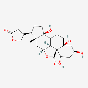 molecular formula C23H30O8 B579435 (1R,4R,6R,7R,10S,14S,16S,18R,19S)-10,14,16,18-tetrahydroxy-6-methyl-7-(5-oxo-2H-furan-3-yl)-3-oxapentacyclo[9.7.1.01,14.04,19.06,10]nonadecan-2-one CAS No. 15718-20-4