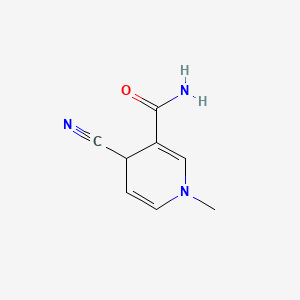 molecular formula C8H9N3O B579437 4-cyano-1-methyl-4H-pyridine-3-carboxamide CAS No. 19432-60-1