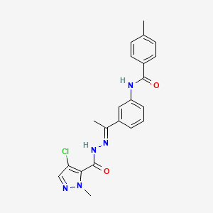 N-(3-{N-[(4-chloro-1-methyl-1H-pyrazol-5-yl)carbonyl]ethanehydrazonoyl}phenyl)-4-methylbenzamide