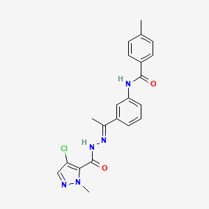 molecular formula C21H20ClN5O2 B5794418 N-[3-(1-{(E)-2-[(4-CHLORO-1-METHYL-1H-PYRAZOL-5-YL)CARBONYL]HYDRAZONO}ETHYL)PHENYL]-4-METHYLBENZAMIDE 