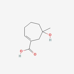 molecular formula C9H14O3 B579443 6-Hydroxy-6-methylcyclohept-1-ene-1-carboxylic acid CAS No. 17606-98-3