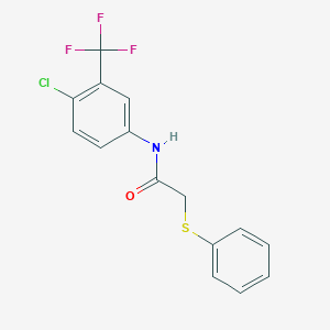 molecular formula C15H11ClF3NOS B5794441 N-[4-chloro-3-(trifluoromethyl)phenyl]-2-(phenylthio)acetamide 