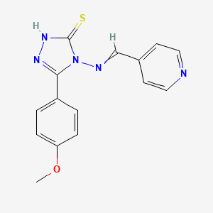 molecular formula C15H13N5OS B5794476 5-(4-methoxyphenyl)-4-[(4-pyridinylmethylene)amino]-4H-1,2,4-triazole-3-thiol 