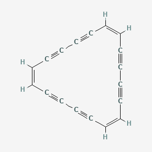 molecular formula C18H6 B579451 (1Z,7Z,13Z)-cyclooctadeca-1,7,13-trien-3,5,9,11,15,17-hexayne CAS No. 16668-69-2