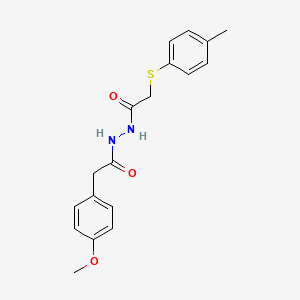 molecular formula C18H20N2O3S B5794550 2-(4-methoxyphenyl)-N'-{[(4-methylphenyl)thio]acetyl}acetohydrazide 