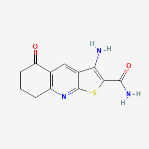 molecular formula C12H11N3O2S B5794560 3-amino-5-oxo-5,6,7,8-tetrahydrothieno[2,3-b]quinoline-2-carboxamide 