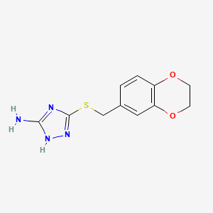 molecular formula C11H12N4O2S B5794574 3-[(2,3-dihydro-1,4-benzodioxin-6-ylmethyl)thio]-1H-1,2,4-triazol-5-amine 