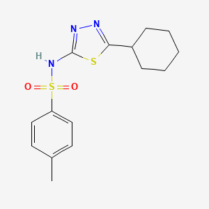 molecular formula C15H19N3O2S2 B5794582 N-(5-cyclohexyl-1,3,4-thiadiazol-2-yl)-4-methylbenzenesulfonamide 