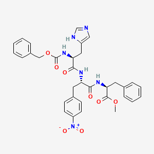 molecular formula C33H34N6O8 B579459 Z-His-4-nitro-Phe-Phe-Ome CAS No. 15574-28-4