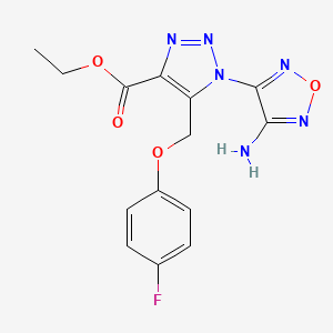 ethyl 1-(4-amino-1,2,5-oxadiazol-3-yl)-5-[(4-fluorophenoxy)methyl]-1H-1,2,3-triazole-4-carboxylate