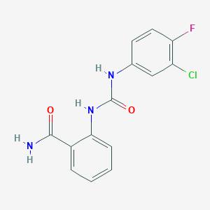 molecular formula C14H11ClFN3O2 B5794603 2-({[(3-chloro-4-fluorophenyl)amino]carbonyl}amino)benzamide 