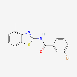 molecular formula C15H11BrN2OS B5794619 3-bromo-N-(4-methyl-1,3-benzothiazol-2-yl)benzamide 