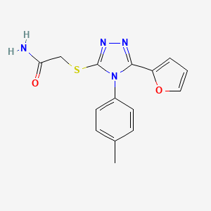 molecular formula C15H14N4O2S B5794625 2-{[5-(2-furyl)-4-(4-methylphenyl)-4H-1,2,4-triazol-3-yl]thio}acetamide 