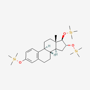 molecular formula C27H48O3Si3 B579463 Silane, [[(16beta,17alpha)-estra-1,3,5(10)-triene-3,16,17-triyl]tris(oxy)]tris[trimethyl- CAS No. 18888-17-0