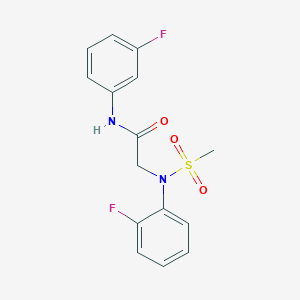 molecular formula C15H14F2N2O3S B5794667 N~2~-(2-fluorophenyl)-N~1~-(3-fluorophenyl)-N~2~-(methylsulfonyl)glycinamide 