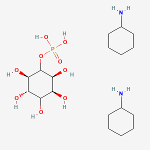 molecular formula C18H39N2O9P B579468 D-Myo-inositol 4-monophosphate ammonium salt DI(cyclohexylammonium) salt CAS No. 16006-20-5