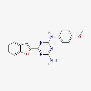 molecular formula C18H15N5O2 B5794688 6-(1-benzofuran-2-yl)-N-(4-methoxyphenyl)-1,3,5-triazine-2,4-diamine 