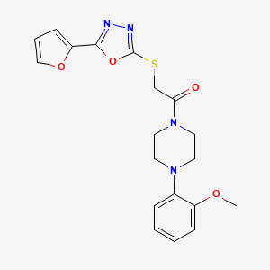 molecular formula C19H20N4O4S B5794702 1-({[5-(2-furyl)-1,3,4-oxadiazol-2-yl]thio}acetyl)-4-(2-methoxyphenyl)piperazine 