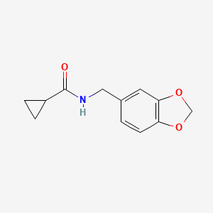 molecular formula C12H13NO3 B5794709 N-(1,3-benzodioxol-5-ylmethyl)cyclopropanecarboxamide 