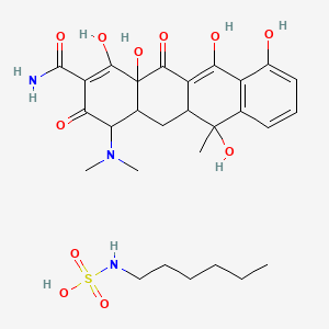 molecular formula C28H39N3O11S B579471 Tetracycline n-hexylsulfamate CAS No. 16063-82-4