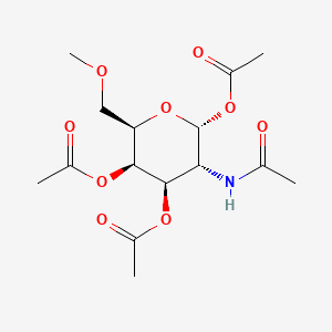 molecular formula C15H23NO9 B579472 [(2R,3R,4R,5R,6R)-5-acetamido-4,6-diacetyloxy-2-(methoxymethyl)oxan-3-yl] acetate CAS No. 17429-95-7