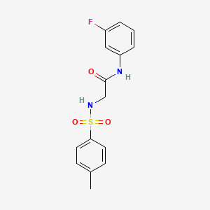 molecular formula C15H15FN2O3S B5794722 N~1~-(3-fluorophenyl)-N~2~-[(4-methylphenyl)sulfonyl]glycinamide 