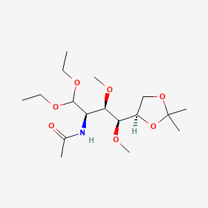 molecular formula C17H33NO7 B579473 N-[(2R,3R,4S)-4-[(4R)-2,2-dimethyl-1,3-dioxolan-4-yl]-1,1-diethoxy-3,4-dimethoxybutan-2-yl]acetamide CAS No. 18422-19-0