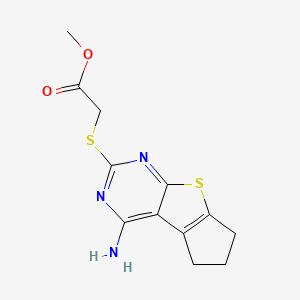 molecular formula C12H13N3O2S2 B5794742 methyl [(4-amino-6,7-dihydro-5H-cyclopenta[4,5]thieno[2,3-d]pyrimidin-2-yl)thio]acetate 
