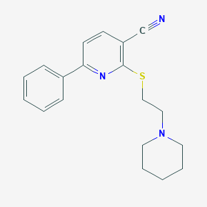 molecular formula C19H21N3S B5794791 6-phenyl-2-{[2-(1-piperidinyl)ethyl]thio}nicotinonitrile 