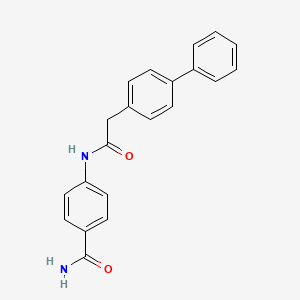 molecular formula C21H18N2O2 B5794810 4-[(4-biphenylylacetyl)amino]benzamide 