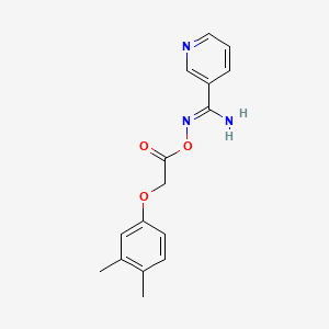 molecular formula C16H17N3O3 B5794812 N'-{[2-(3,4-dimethylphenoxy)acetyl]oxy}-3-pyridinecarboximidamide 