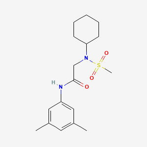 molecular formula C17H26N2O3S B5794846 N~2~-cyclohexyl-N~1~-(3,5-dimethylphenyl)-N~2~-(methylsulfonyl)glycinamide 