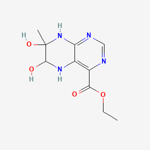 molecular formula C10H14N4O4 B579486 Ethyl 6,7-dihydroxy-7-methyl-5,6,7,8-tetrahydropteridine-4-carboxylate CAS No. 17445-69-1