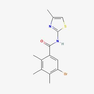 molecular formula C14H15BrN2OS B5794911 5-bromo-2,3,4-trimethyl-N-(4-methyl-1,3-thiazol-2-yl)benzamide 
