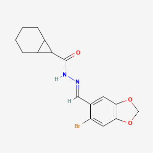 molecular formula C16H17BrN2O3 B5794919 N'-[(6-bromo-1,3-benzodioxol-5-yl)methylene]bicyclo[4.1.0]heptane-7-carbohydrazide 